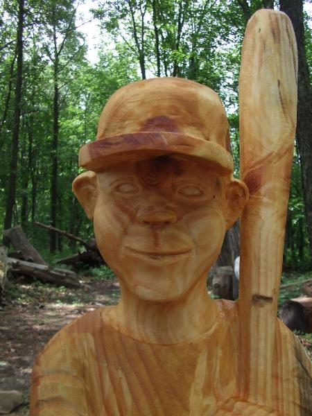 tree carving by chainsaw carver Jim Barnes