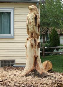 Eagle stump carving Canton Michigan