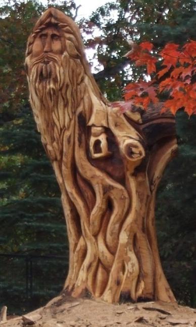 Wizard Tree Stump Carving Brighton Michigan